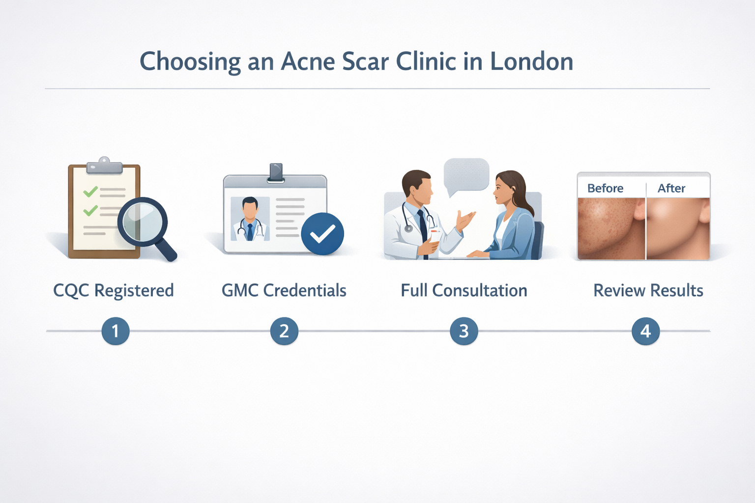Four-step process for choosing a qualified acne scar treatment clinic in London