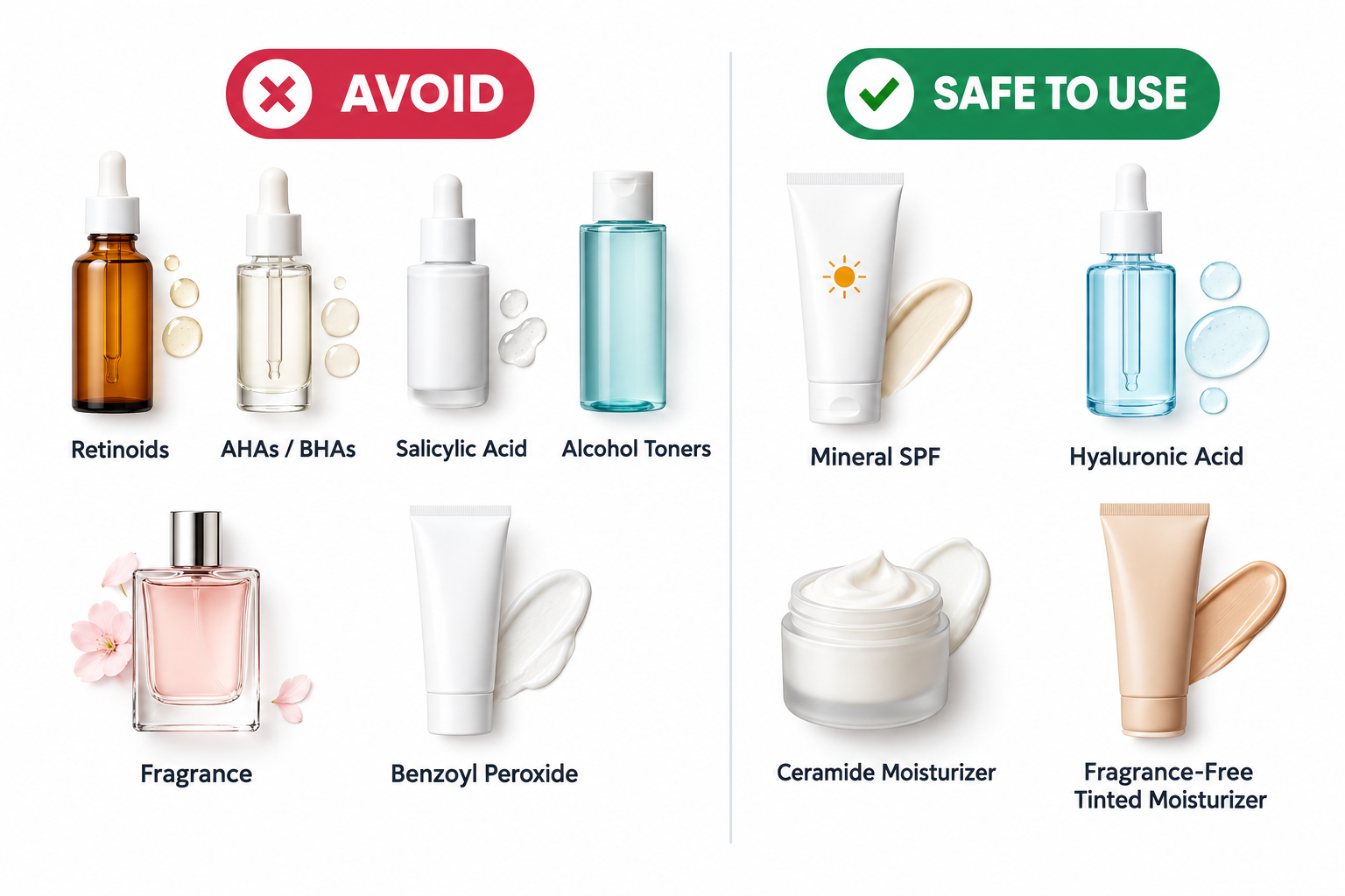 Ingredients to avoid and safe alternatives after microneedling